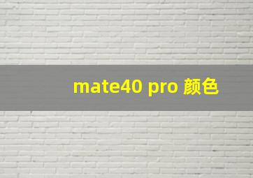 mate40 pro 颜色